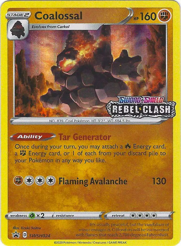 Pokemon Rebel Clash Coalossal Loose Deck SWSH024