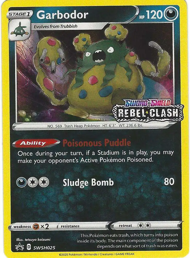 Pokemon Rebel Clash Garbodor Loose Deck SWSH025