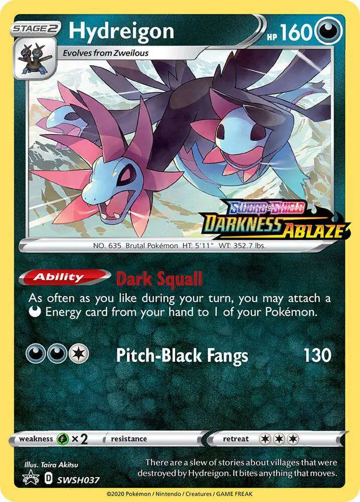 Pokemon Sword & Shield Darkness Ablaze Hydreigon Loose Deck SWSH037