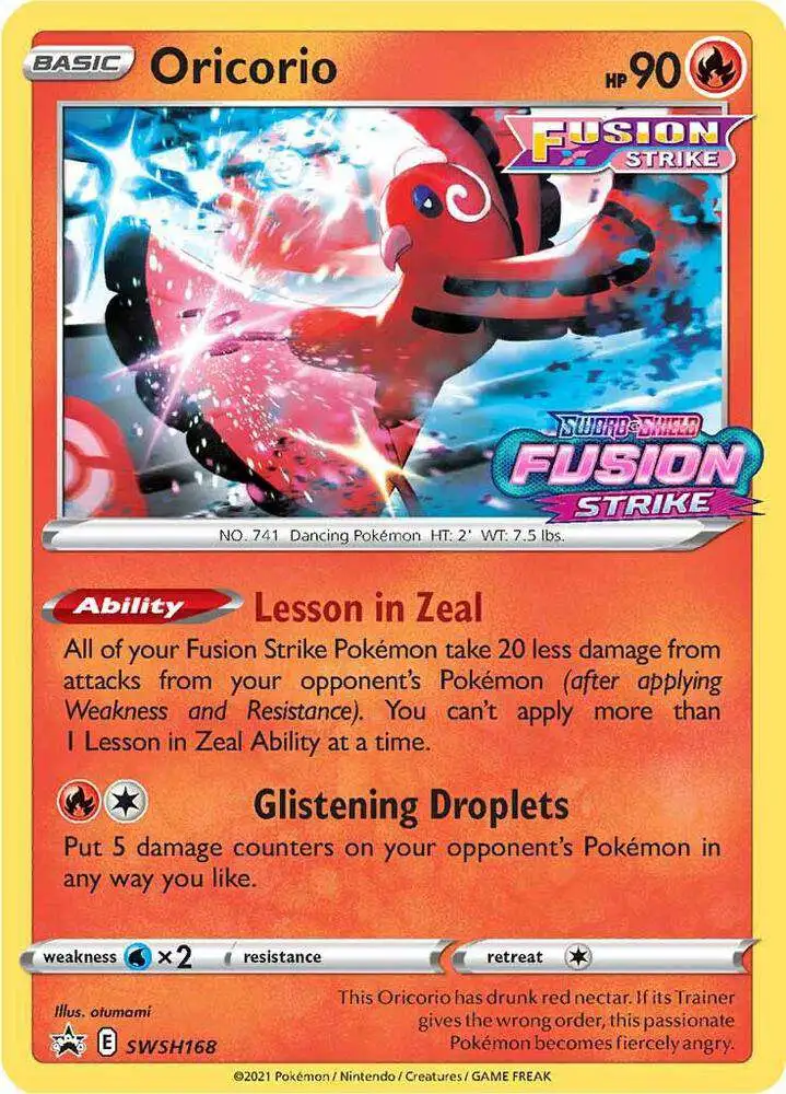 Pokemon Fusion Strike Oricorio Loose Deck SWSH168