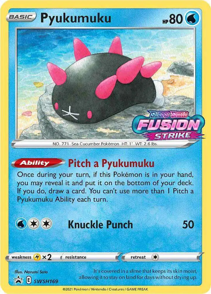 Pokemon Fusion Strike Pyukumuku Loose Deck SWSH169