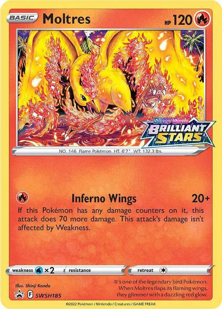 Pokemon Sword & Shield Brilliant Stars Moltres Loose Deck SWSH185
