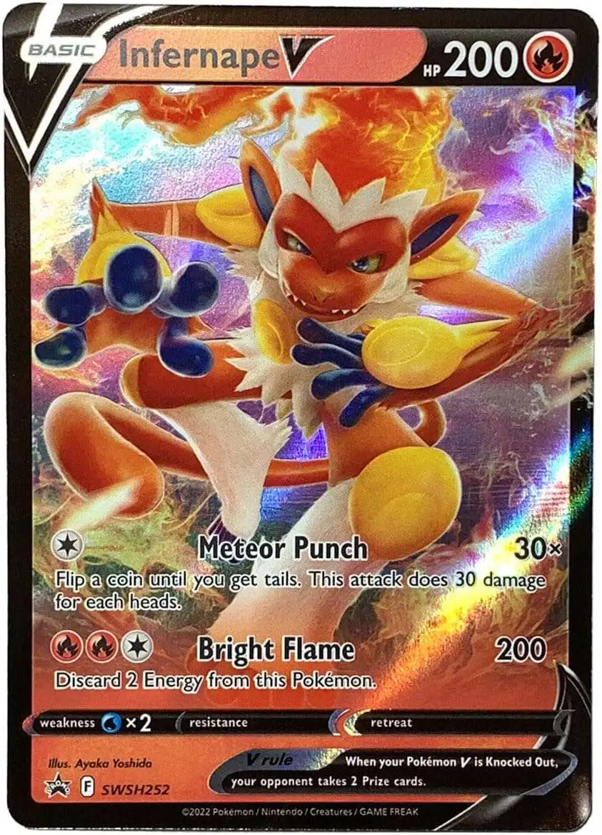Pokemon Sword & Shield Promo Holo Rare Infernape V SWSH252 [Oversized]