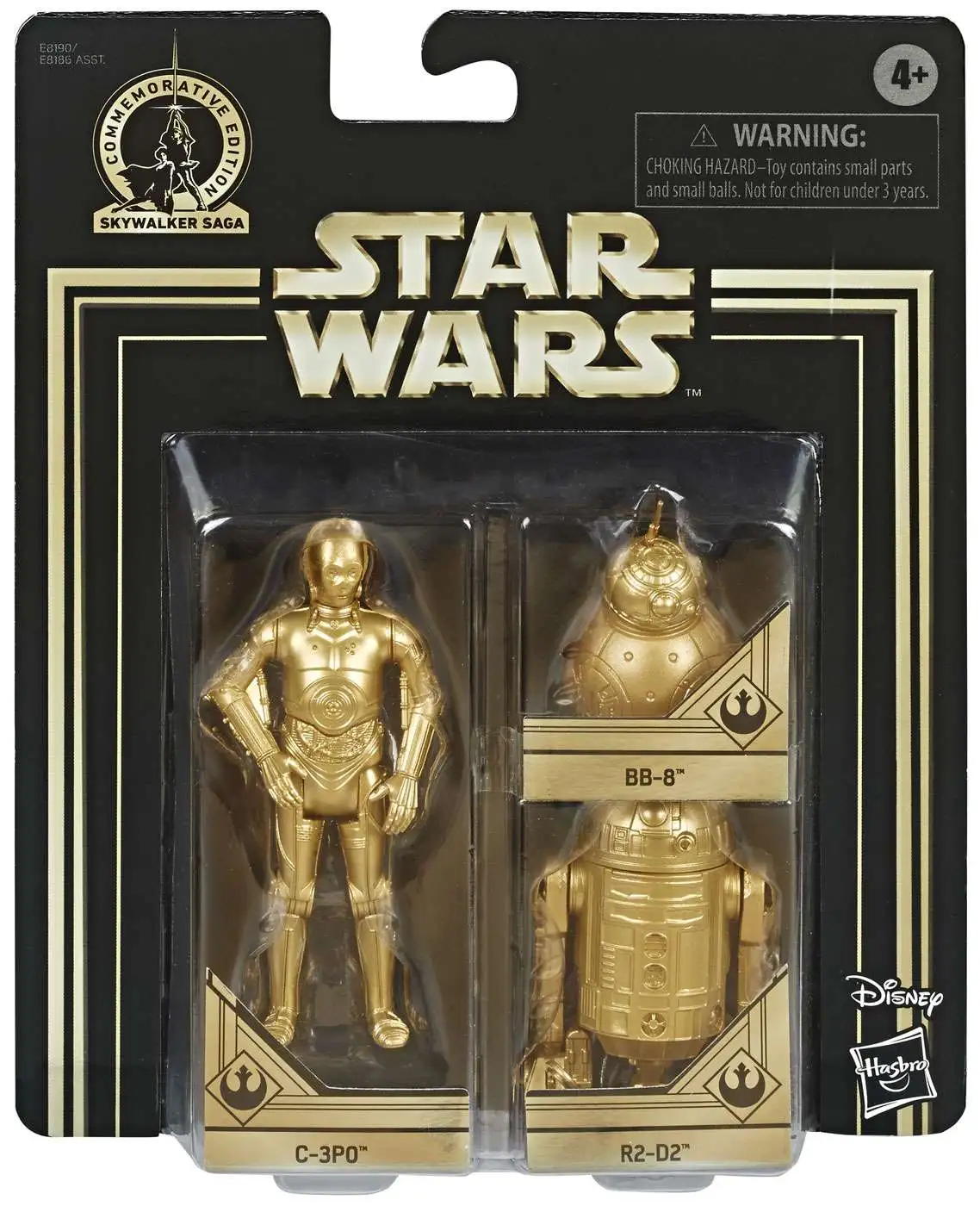 Star Wars Skywalker Saga Mace Windu and Jango Fett 3.75" Gold Figures MIB 