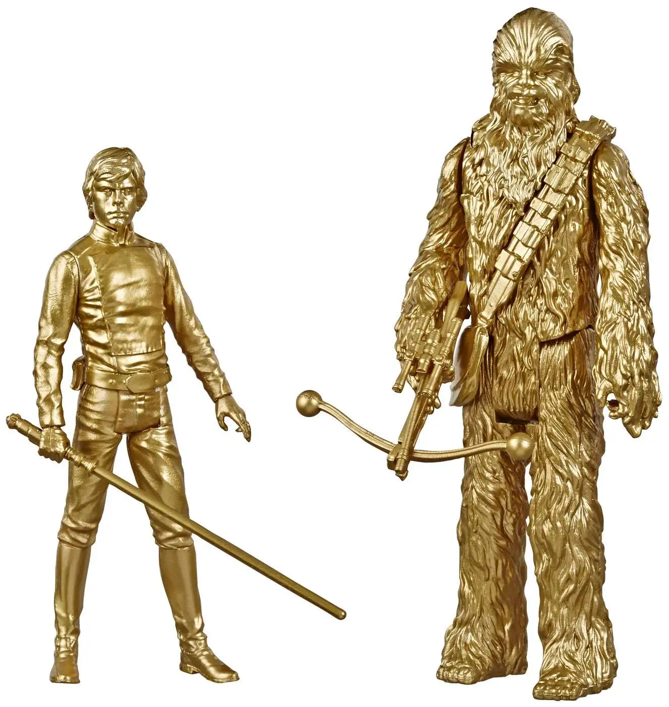 2 Star Wars Gold Edition Luke Skywalker Chewbacca Yoda Darth Maul Action Figures for sale online 
