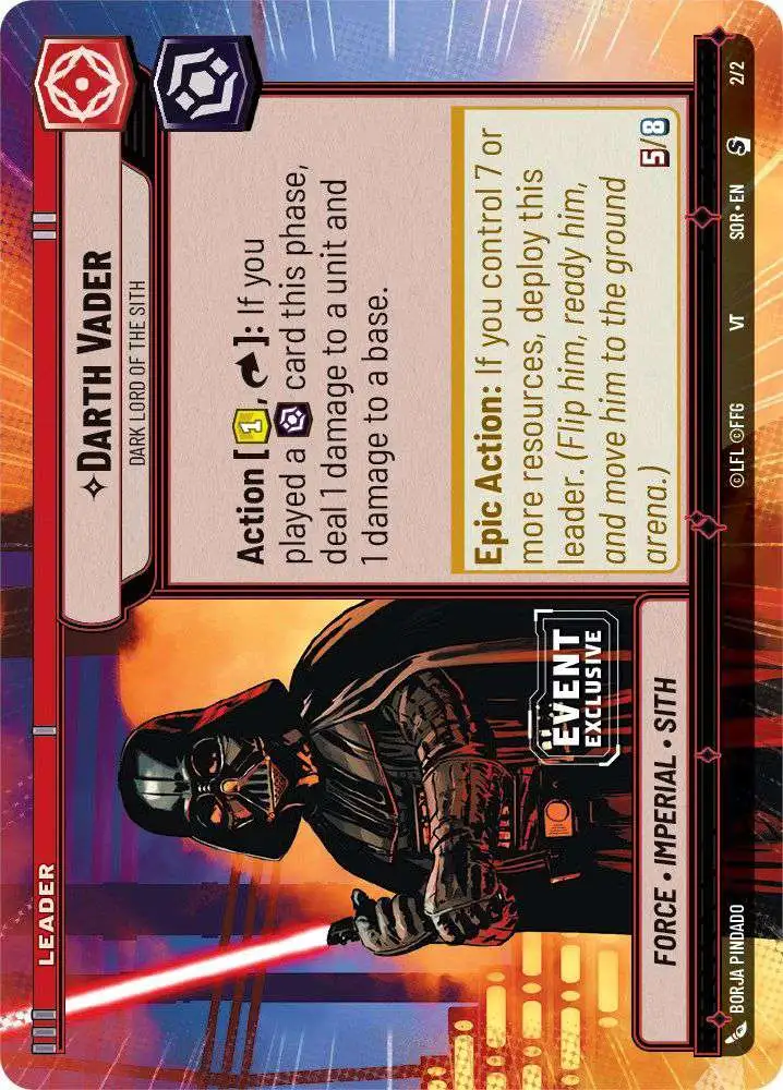 Star Wars Unlimited Trading Card Game Event Exclusive Promos Single Card  Special Darth Vader - Dark Lord of the Sith 2 Hyperspace - ToyWiz