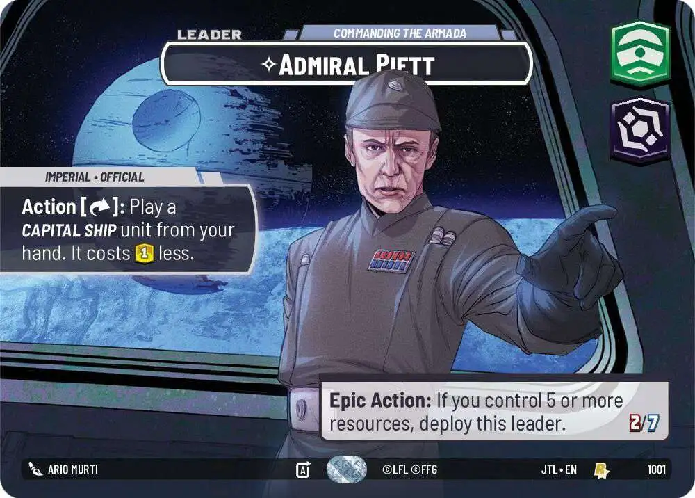 Star Wars: Unlimited Trading Card Game Jump to Lightspeed Rare Admiral Piett - Commanding the Armada #1001 [Showcase]