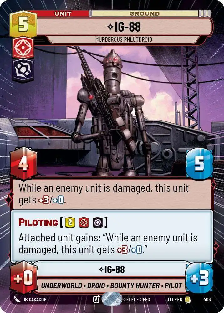 Star Wars: Unlimited Trading Card Game Jump to Lightspeed Rare IG-88 - Murderous Phlutdroid #403 [Hyperspace]