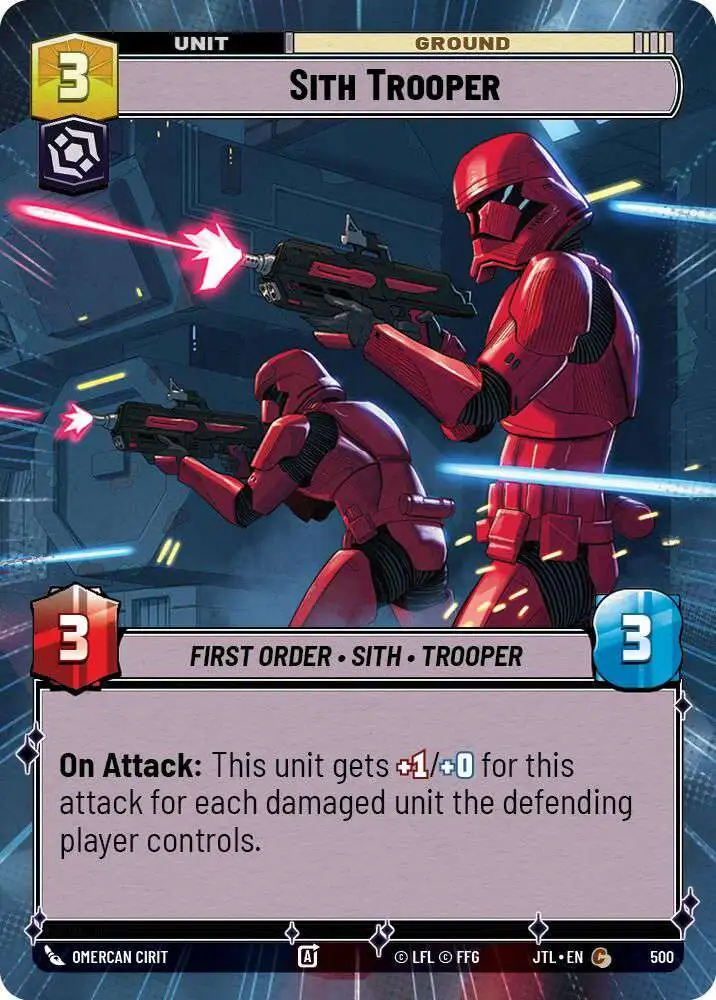 Star Wars: Unlimited Trading Card Game Jump to Lightspeed Common Sith Trooper #500 [Hyperspace]