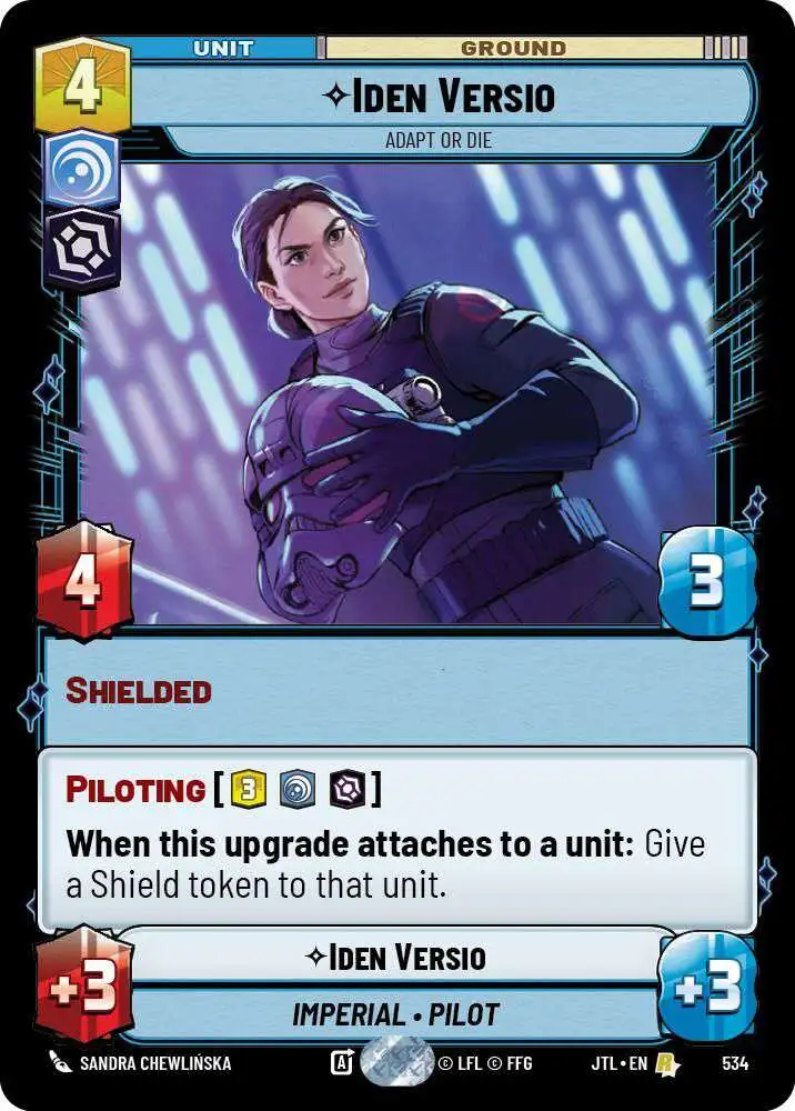 Star Wars: Unlimited Trading Card Game Jump to Lightspeed Rare Foil Iden Versio - Adapt or Die #534