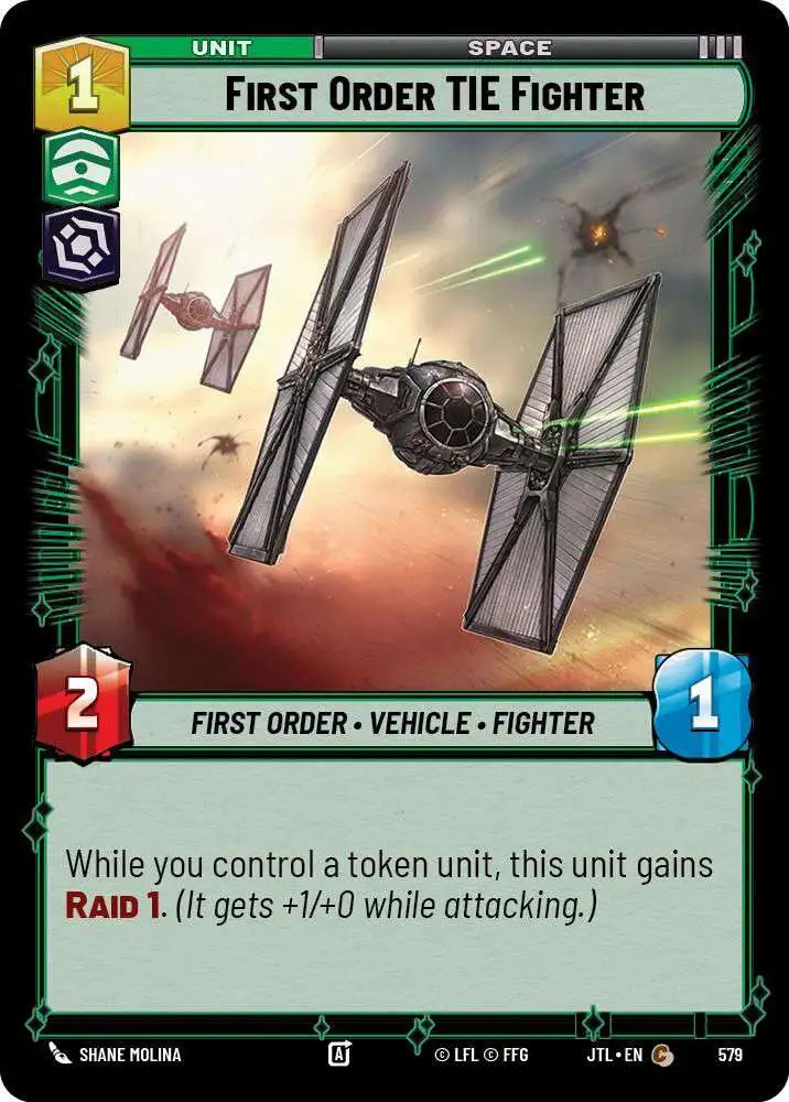 Star Wars: Unlimited Trading Card Game Jump to Lightspeed Common Foil First Order TIE Fighter #579