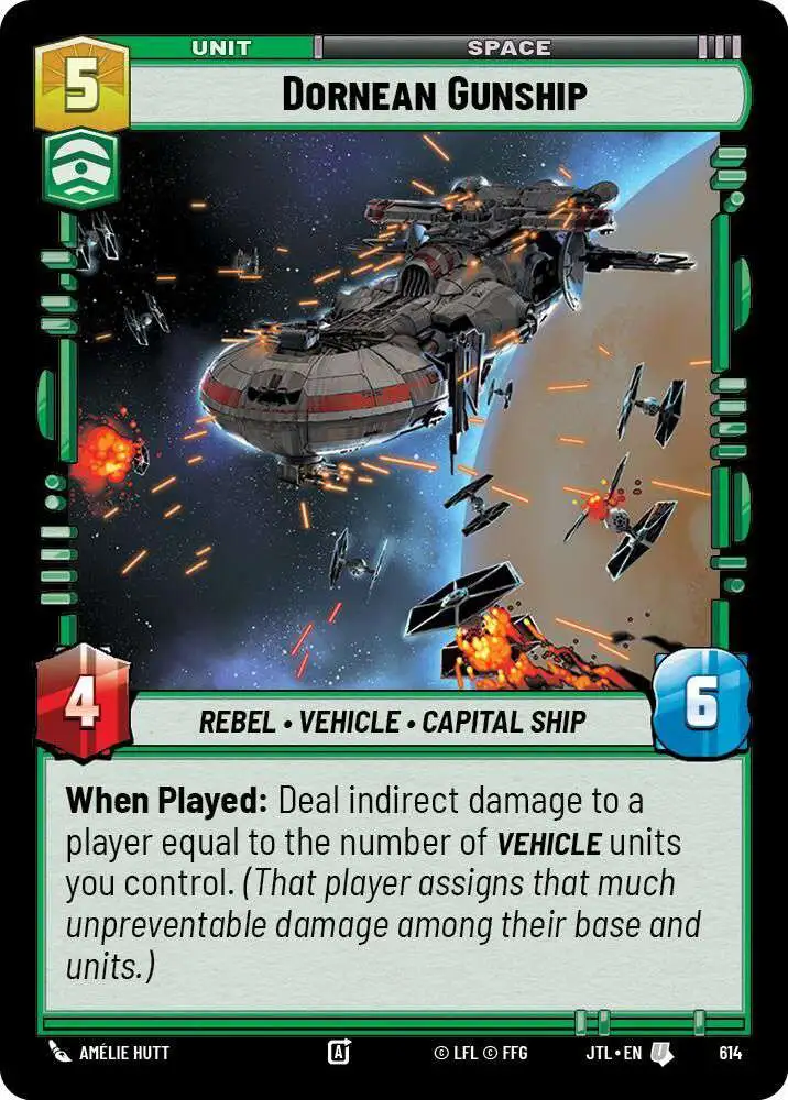 Star Wars: Unlimited Trading Card Game Jump to Lightspeed Uncommon Foil Dornean Gunship #614