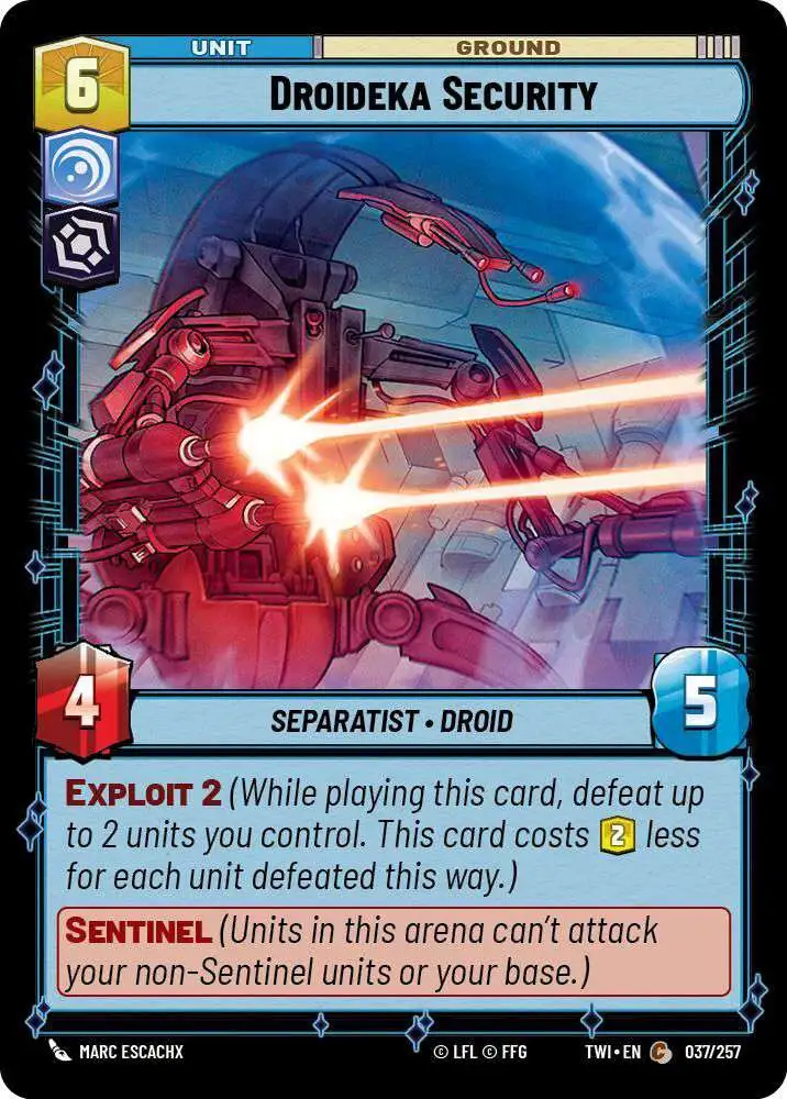 Star Wars Unlimited Trading Card Game Twilight of the Republic Single Card  Common Droideka Security 037 - ToyWiz