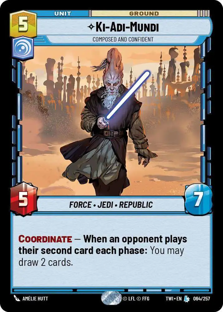 Star Wars: Unlimited Trading Card Game Twilight of the Republic Legendary Ki-Adi-Mundi - Composed and Confident #064