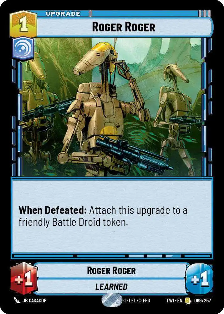 Star Wars: Unlimited Trading Card Game Twilight of the Republic Rare Roger Roger #069