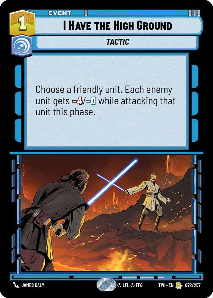 Star Wars Unlimited Trading Card Game Twilight of the Republic Single Card  Rare I Have The High Ground 072 FOIL - ToyWiz