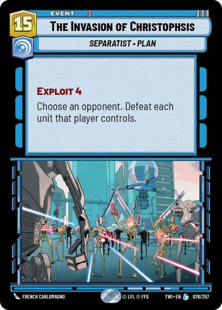 Star Wars: Unlimited Trading Card Game Twilight of the Republic Legendary The Invasion of Christophsis #078