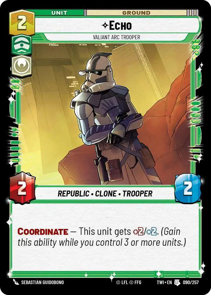 Star Wars: Unlimited Trading Card Game Twilight of the Republic Uncommon Echo - Valiant Arc Trooper #090