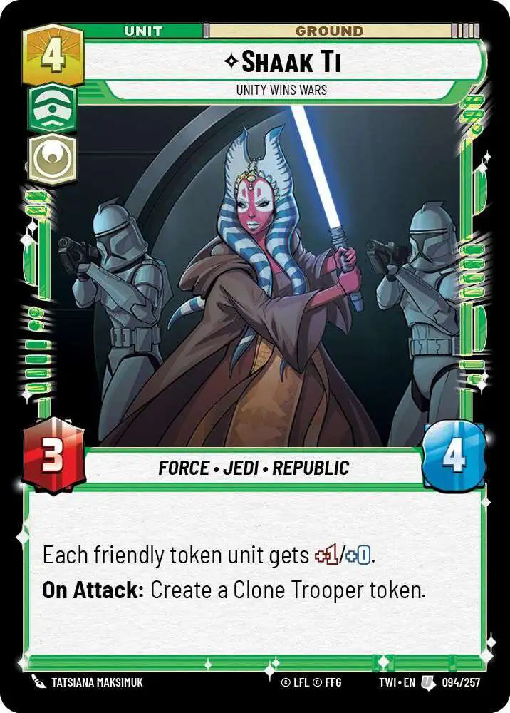 Star Wars: Unlimited Trading Card Game Twilight of the Republic Uncommon Shaak Ti - Unity Wins Wars #094