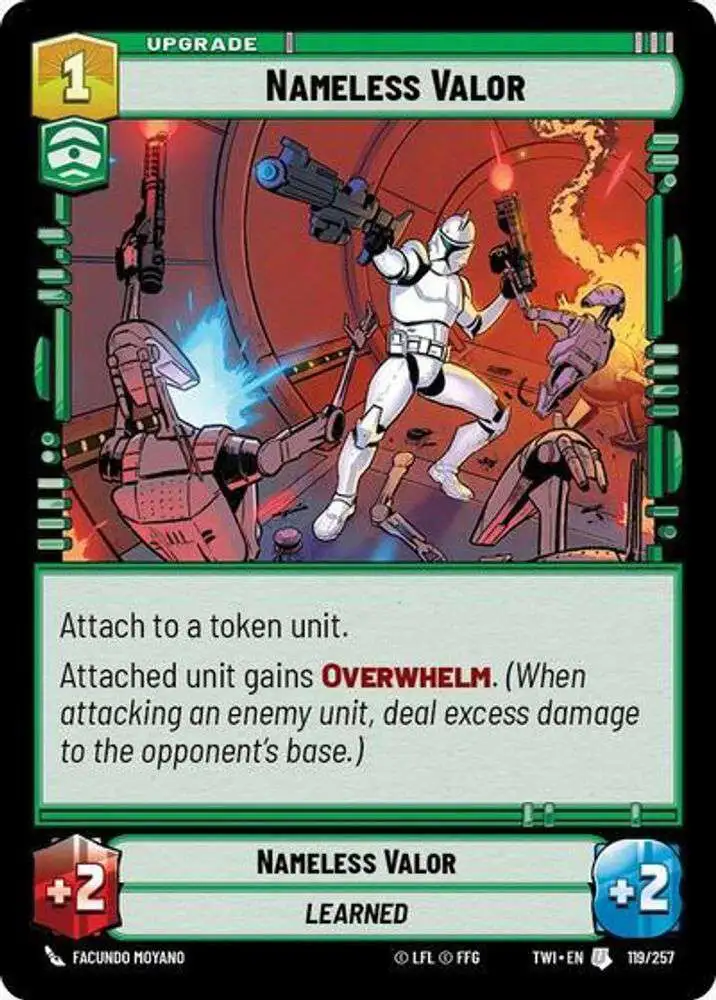 Star Wars Unlimited Trading Card Game Twilight of the Republic Single Card Uncommon Nameless Valor 119 FOIL - ToyWiz Star Wars Unlimited Trading Card Game Twilight of the Republic Single Card Uncommon Nameless Valor 119 FOIL - ToyWiz