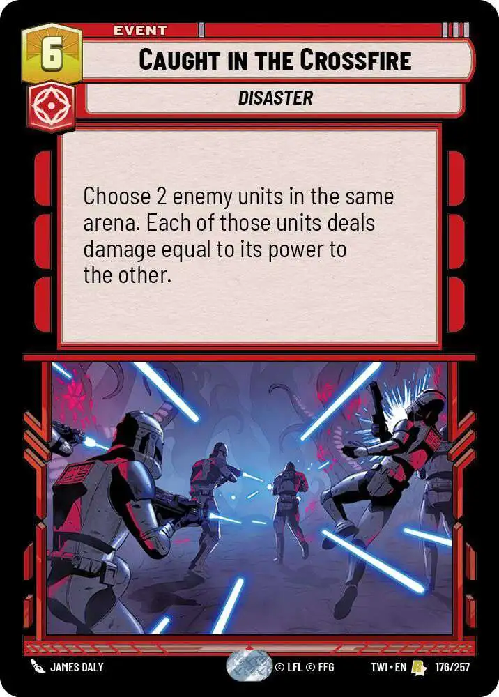 Star Wars: Unlimited Trading Card Game Twilight of the Republic Rare Caught in the Crossfire #176