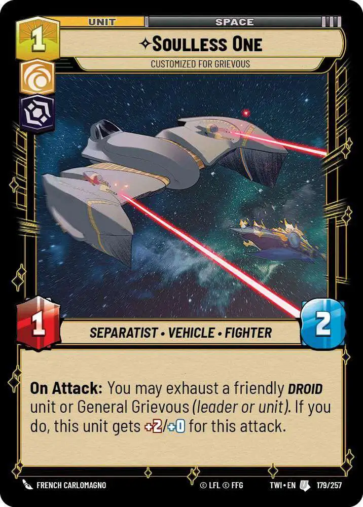 star wars pokemon cards Star Wars: Unlimited Trading Card Game Twilight of the Republic Uncommon  Soulless One