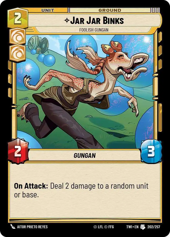 Star Wars: Unlimited Trading Card Game Twilight of the Republic Uncommon Jar Jar Binks - Foolish Gungan #202