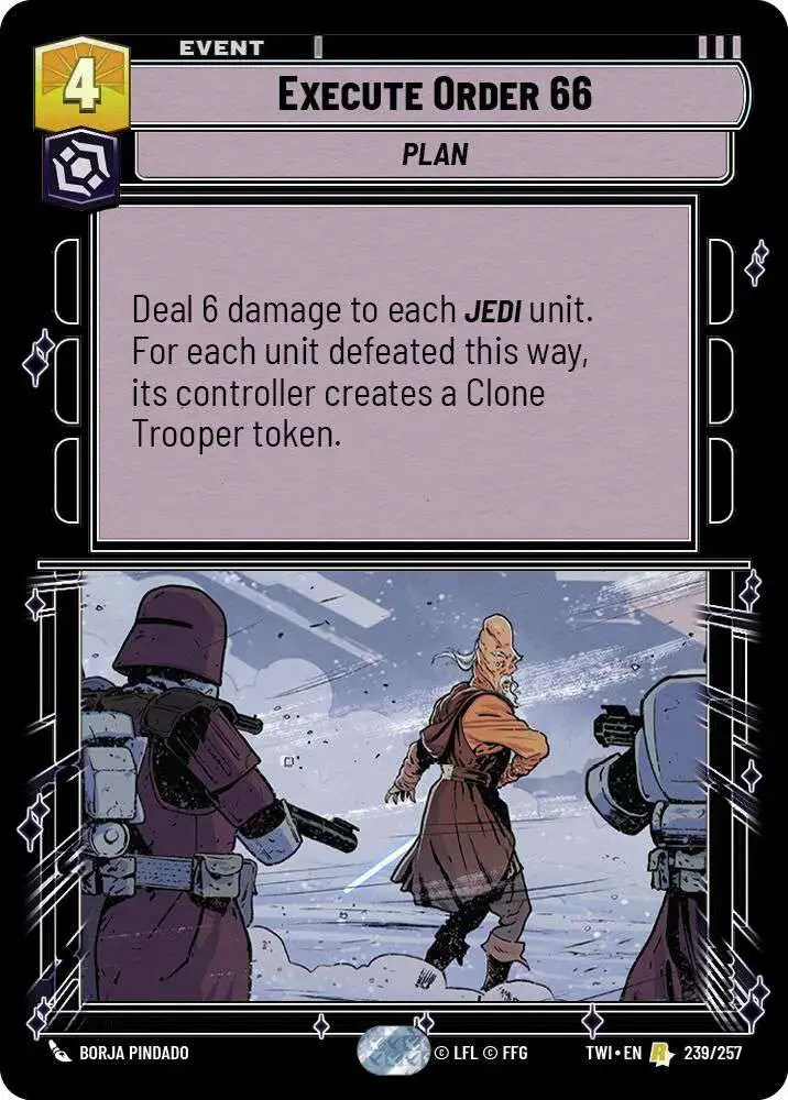 Star Wars: Unlimited Trading Card Game Twilight of the Republic Rare Execute Order 66 #239 Star Wars: Unlimited Trading Card Game Twilight of the Republic Rare Execute Order 66 #239