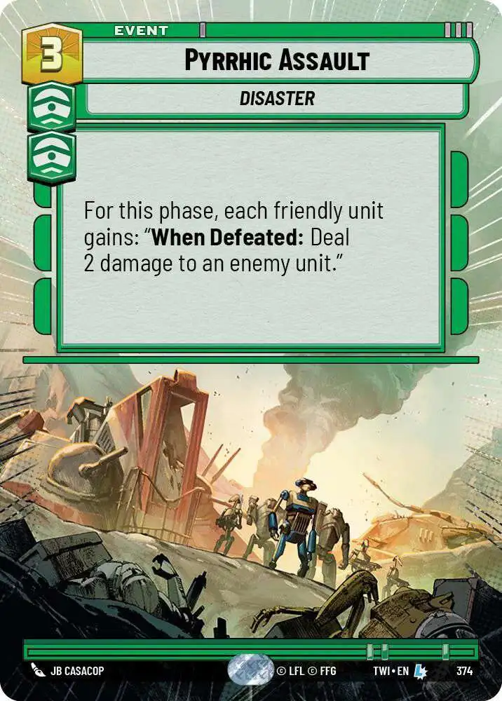 Star Wars: Unlimited Trading Card Game Twilight of the Republic Legendary Pyrrhic Assault #374 [Hyperspace FOIL]