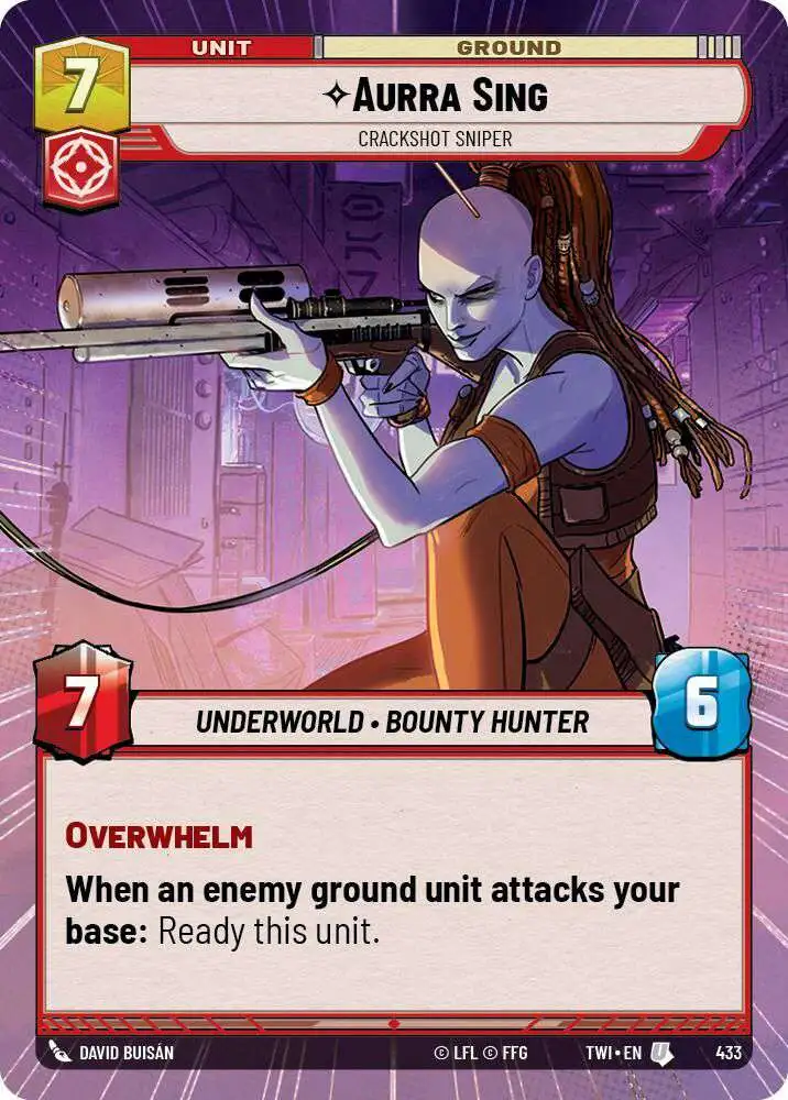 Star Wars: Unlimited Trading Card Game Twilight of the Republic Uncommon Aurra Sing - Crackshot Sniper #433 [Hyperspace FOIL]