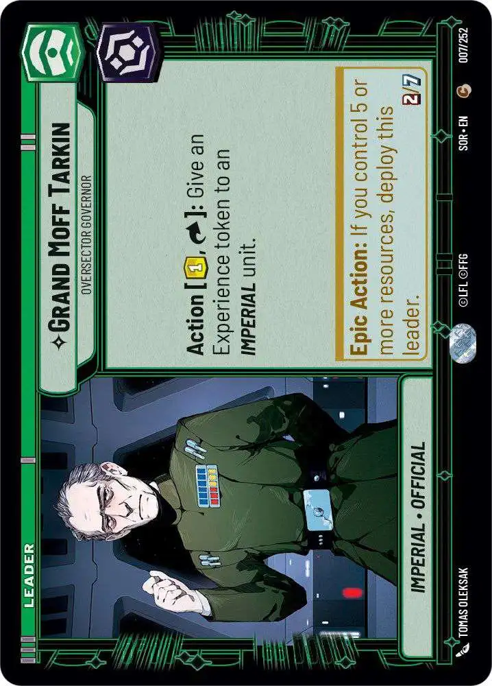 Star Wars: Unlimited Trading Card Game Spark of Rebellion Common Grand Moff Tarkin - Oversector Governor #007