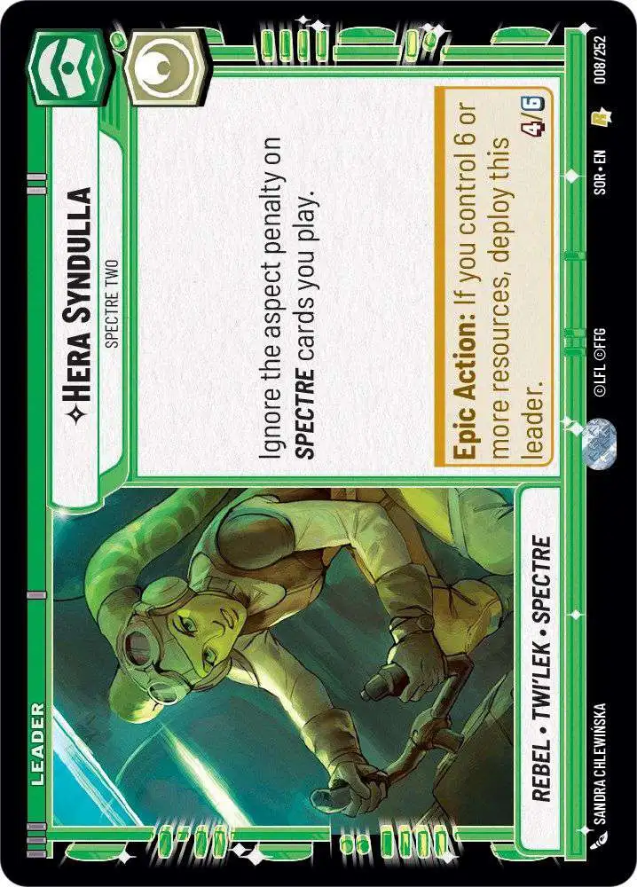 Star Wars: Unlimited Trading Card Game Spark of Rebellion Rare Hera Syndulla - Spectre Two #008