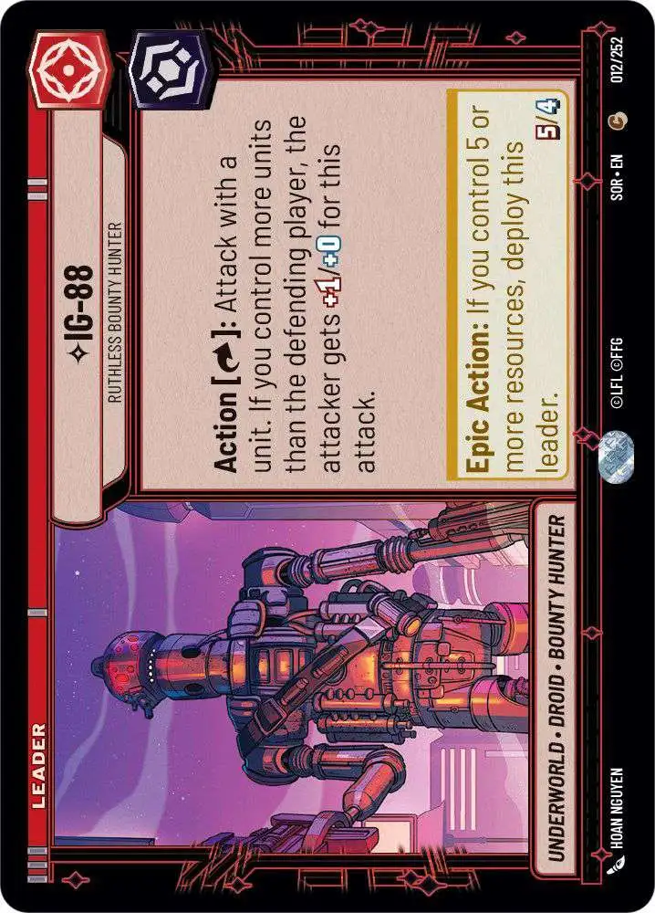 Star Wars: Unlimited Trading Card Game Spark of Rebellion Common IG-88 - Ruthless Bounty Hunter #012