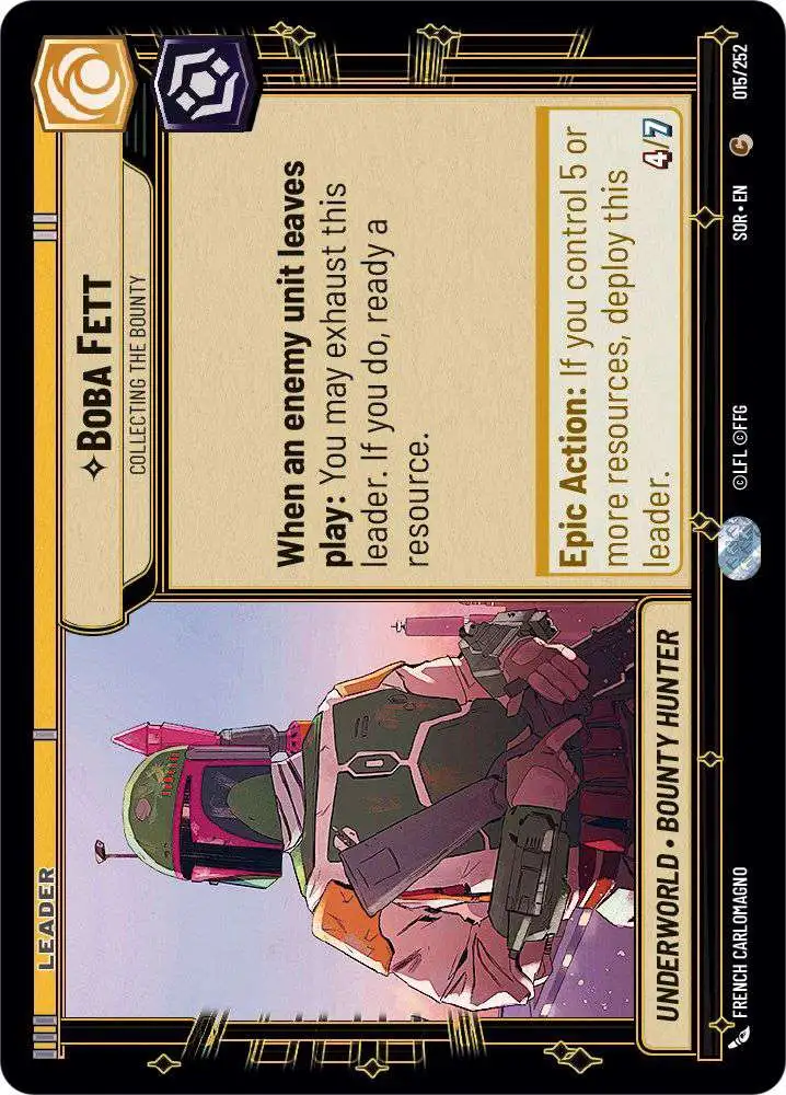 Star Wars: Unlimited Trading Card Game Spark of Rebellion Common Boba Fett - Collecting the Bounty #015