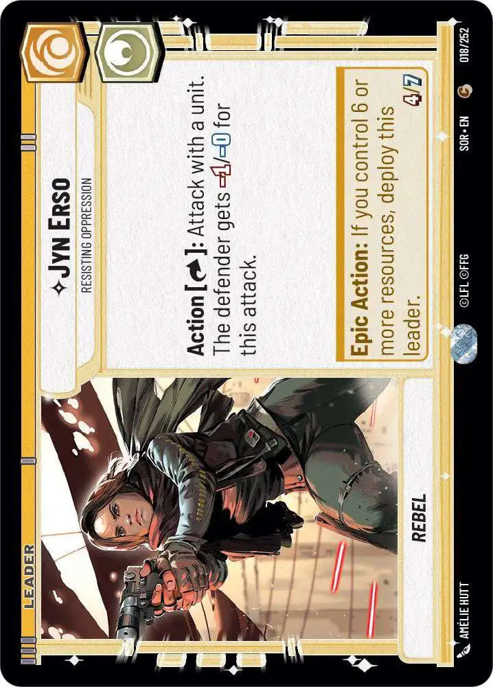 Star Wars: Unlimited Trading Card Game Spark of Rebellion Common Jyn Erso - Resisting Oppression #018