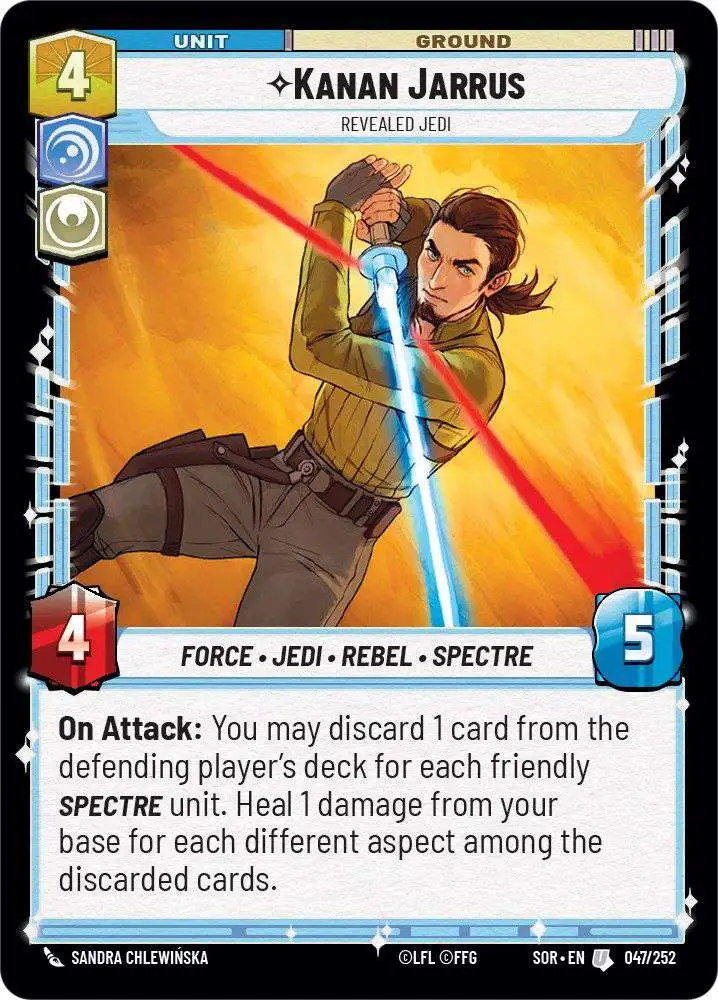 Star Wars: Unlimited Trading Card Game Spark of Rebellion Uncommon Kanan Jarrus - Revealed Jedi #047