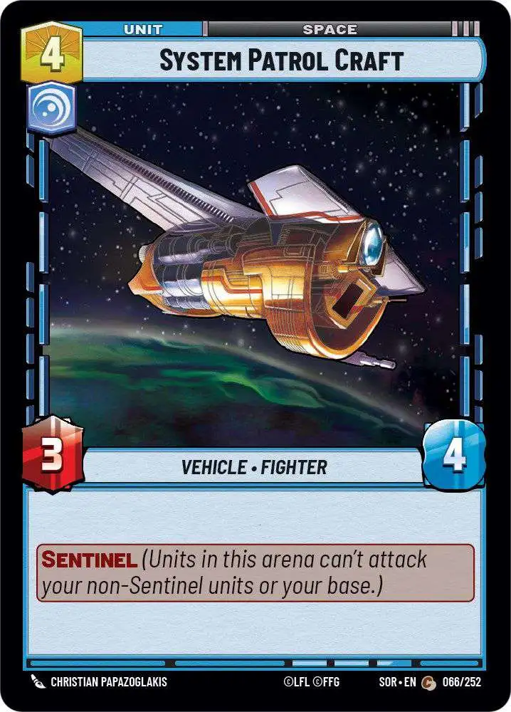 Star Wars: Unlimited Trading Card Game Spark of Rebellion Common Foil System Patrol Craft #066