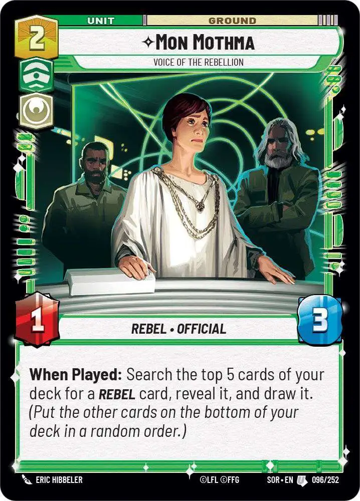 Star Wars: Unlimited Trading Card Game Spark of Rebellion Uncommon Mon Mothma - Voice of the Rebellion #096