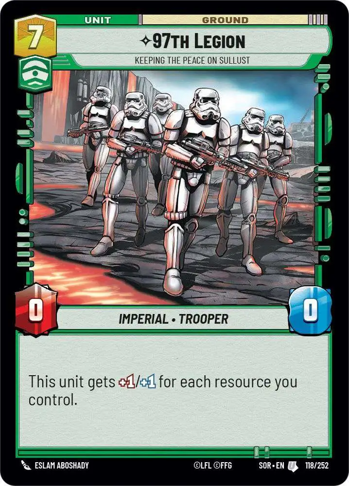 Star Wars: Unlimited Trading Card Game Spark of Rebellion Uncommon 97th Legion - Keeping the Peace on Sullust #118