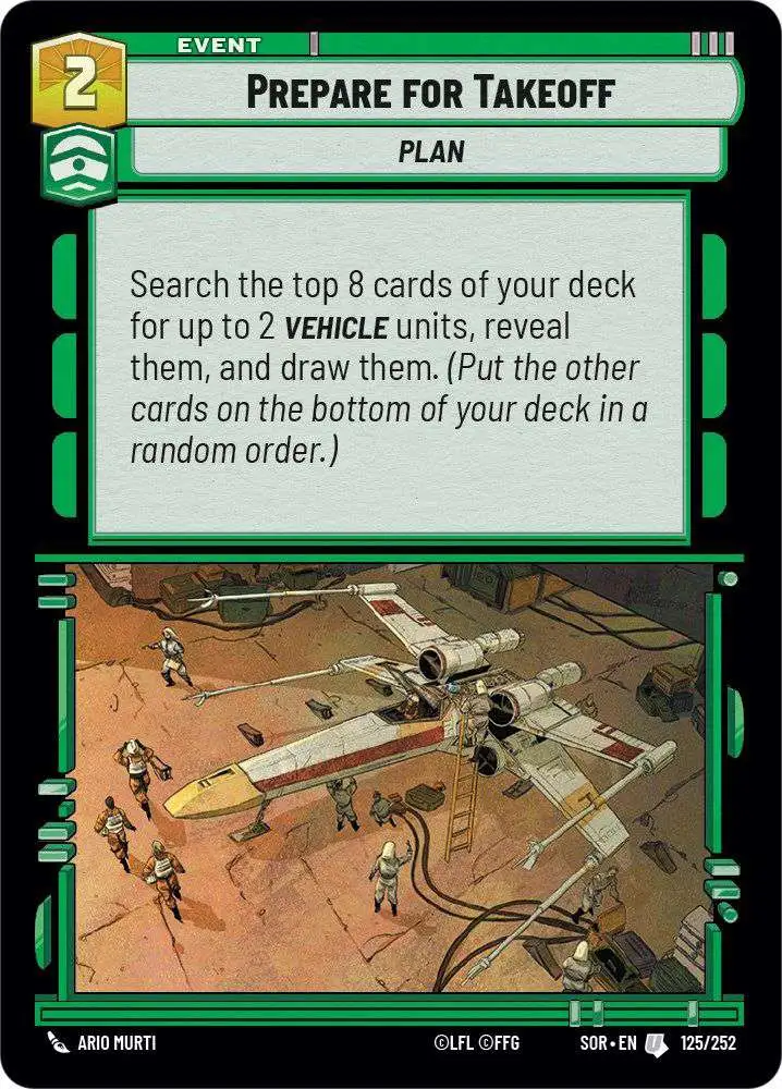 Star Wars: Unlimited Trading Card Game Spark of Rebellion Uncommon Prepare for Takeoff #125