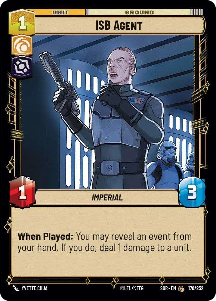 Star Wars: Unlimited Trading Card Game Spark of Rebellion Common ISB Agent #176