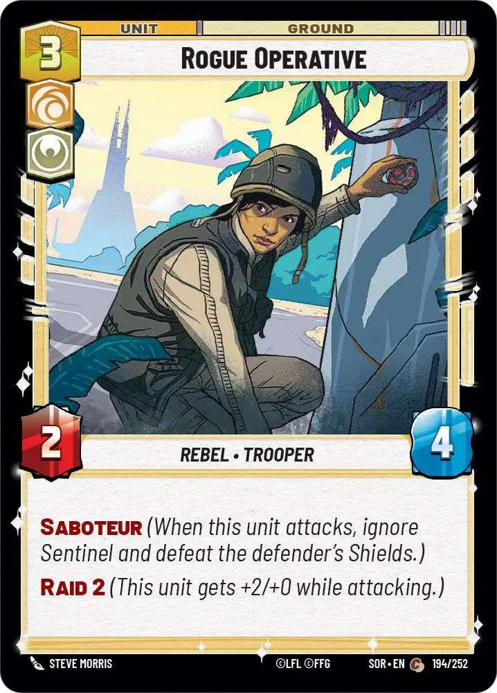 Star Wars: Unlimited Trading Card Game Spark of Rebellion Common Rogue Operative #194