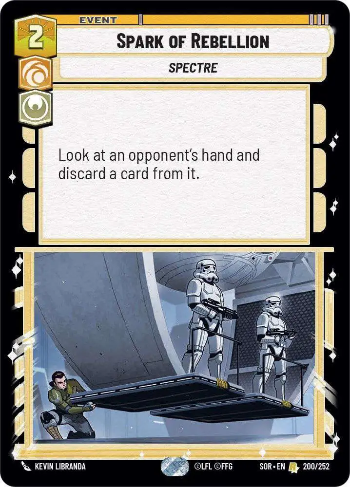 Star Wars Unlimited Trading Card Game Single Card Rare Spark of 
