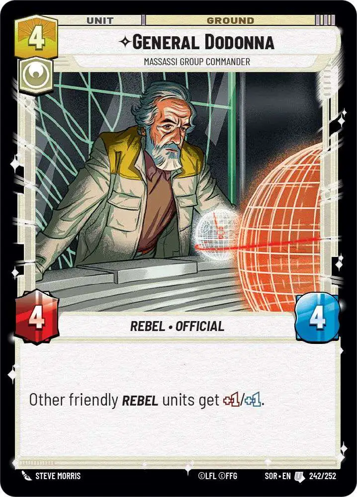 Star Wars: Unlimited Trading Card Game Spark of Rebellion Uncommon General Dodonna - Massassi Group Commander #242