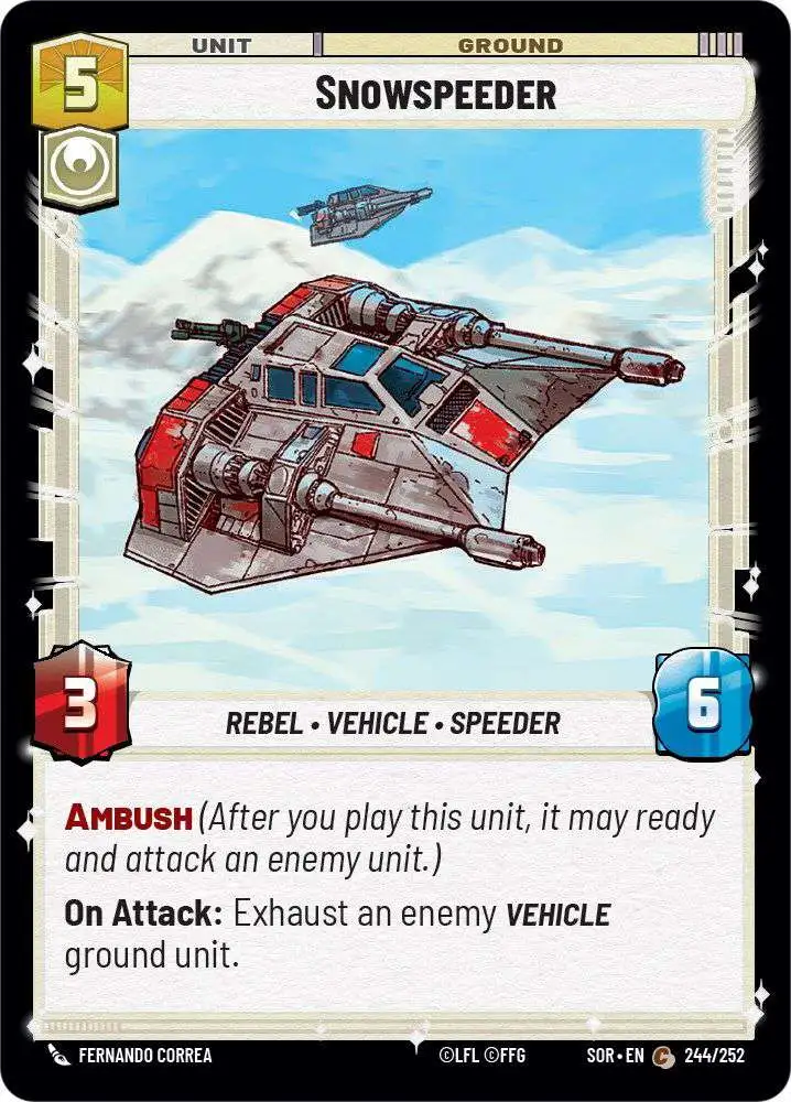 Star Wars: Unlimited Trading Card Game Spark of Rebellion Common Snowspeeder #244