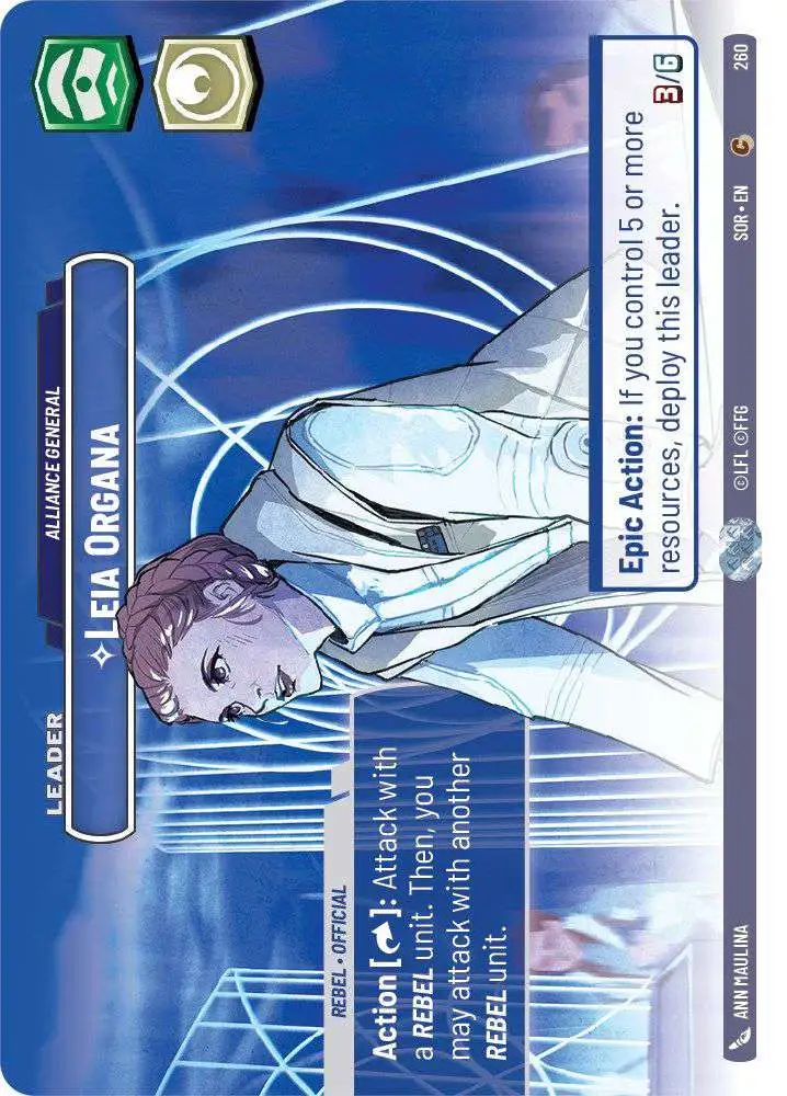 Star Wars: Unlimited Trading Card Game Spark of Rebellion Common Leia Organa - Alliance General #260 [Showcase]