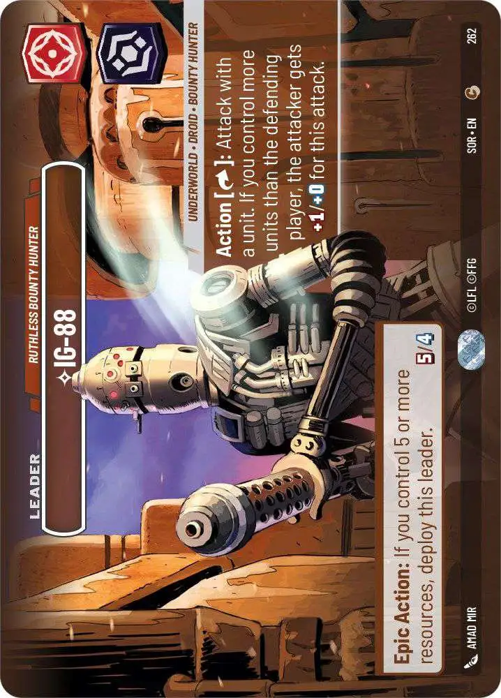 Star Wars Unlimited Trading Card Game Spark of Rebellion Single Card Common IG-88 - Ruthless Bounty Hunter 262 Showcase - ToyWiz Star Wars Unlimited Trading Card Game Spark of Rebellion Single Card Common IG-88 - Ruthless Bounty Hunter 262 Showcase - ToyWiz