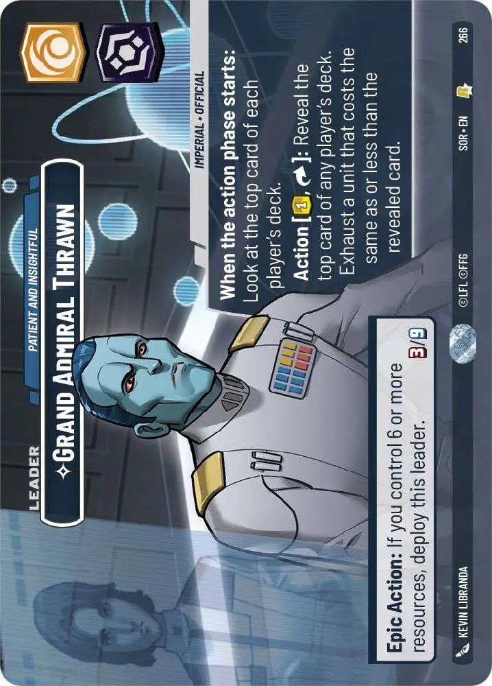 Star Wars: Unlimited Trading Card Game Spark of Rebellion Rare Grand Admiral Thrawn - Patient and Insightful #266 [Showcase]