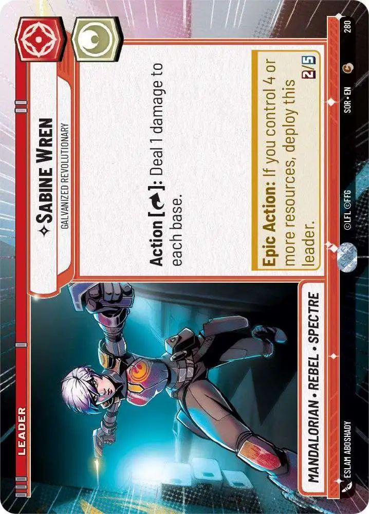 Star Wars: Unlimited Trading Card Game Spark of Rebellion Common Sabine  Wren - Galvanized Revolutionary #280 [Hyperspace]