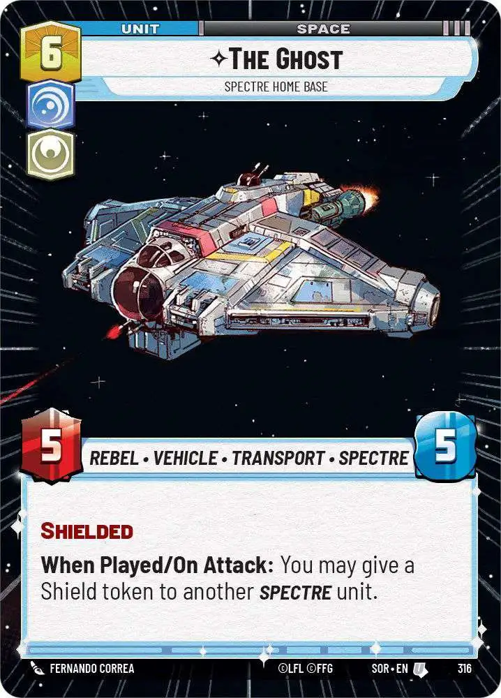 Star Wars: Unlimited Trading Card Game Spark of Rebellion Uncommon The Ghost - Spectre Home Base #316 [Hyperspace]
